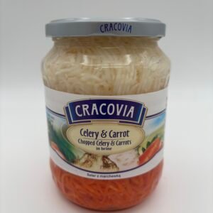 cracovia celery and carrot, chopped celery and carrots in brine