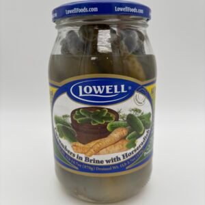 Lowell cucumbers in brine with horseradish