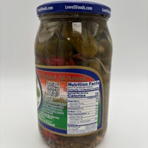 Alternative view of Lowell polish dill pickles with sweet peppers