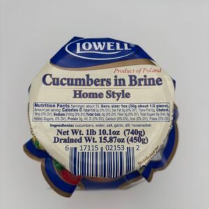 Alternative view of Lowell cucumbers in brine homestyle
