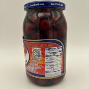 Alternative view of Lowell sweet cherries in light syrup