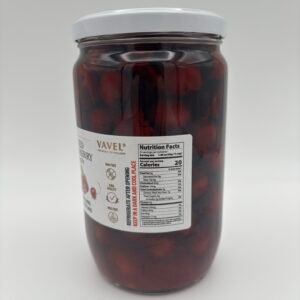 Alternative view of vavel pitted sour cherry compote