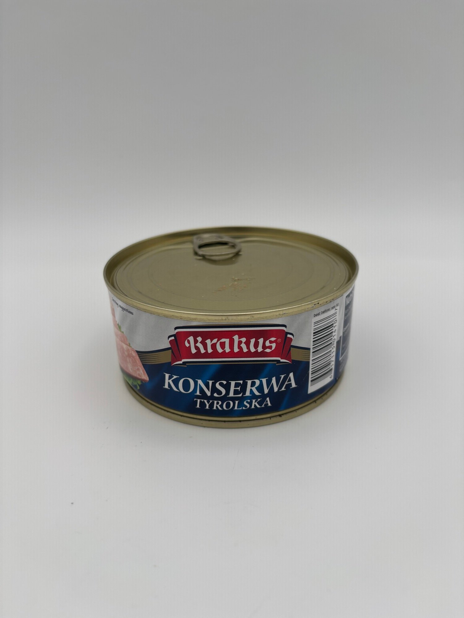 krakus traditional polish seasoned, cured minced pork, konserwa tyrolska