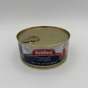 Alternative view of krakus gulasz angielski, chopped pork with pork skin