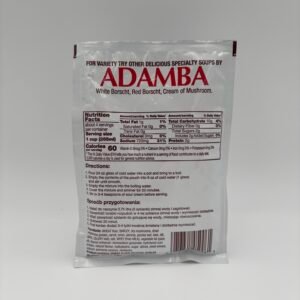 Alternative view of adamba polish style krupnik mushroom with barley soup