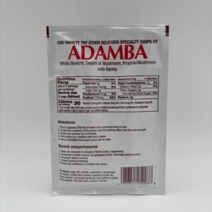 Alternative view of adamba polish style red borscht soup