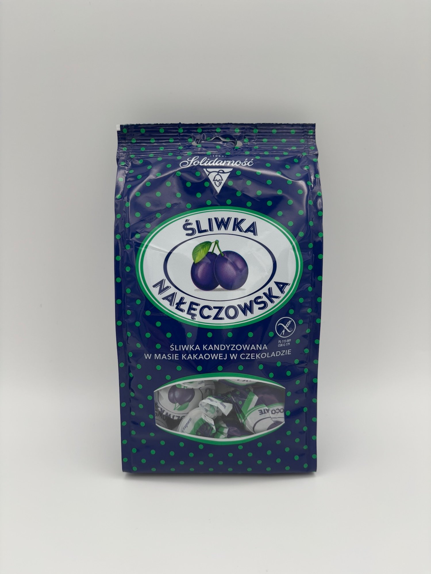 Solidarnosc Sliwka Naleczowska, Candied Plum in Cocoa Cream Covered by Chocolate